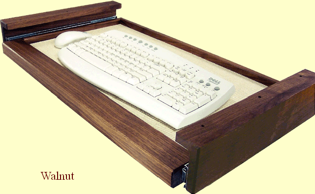 Walnut Keyboar Tray Showing Brackets
