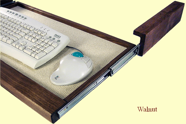Walnut Keyboard Tray Showing Full Extension